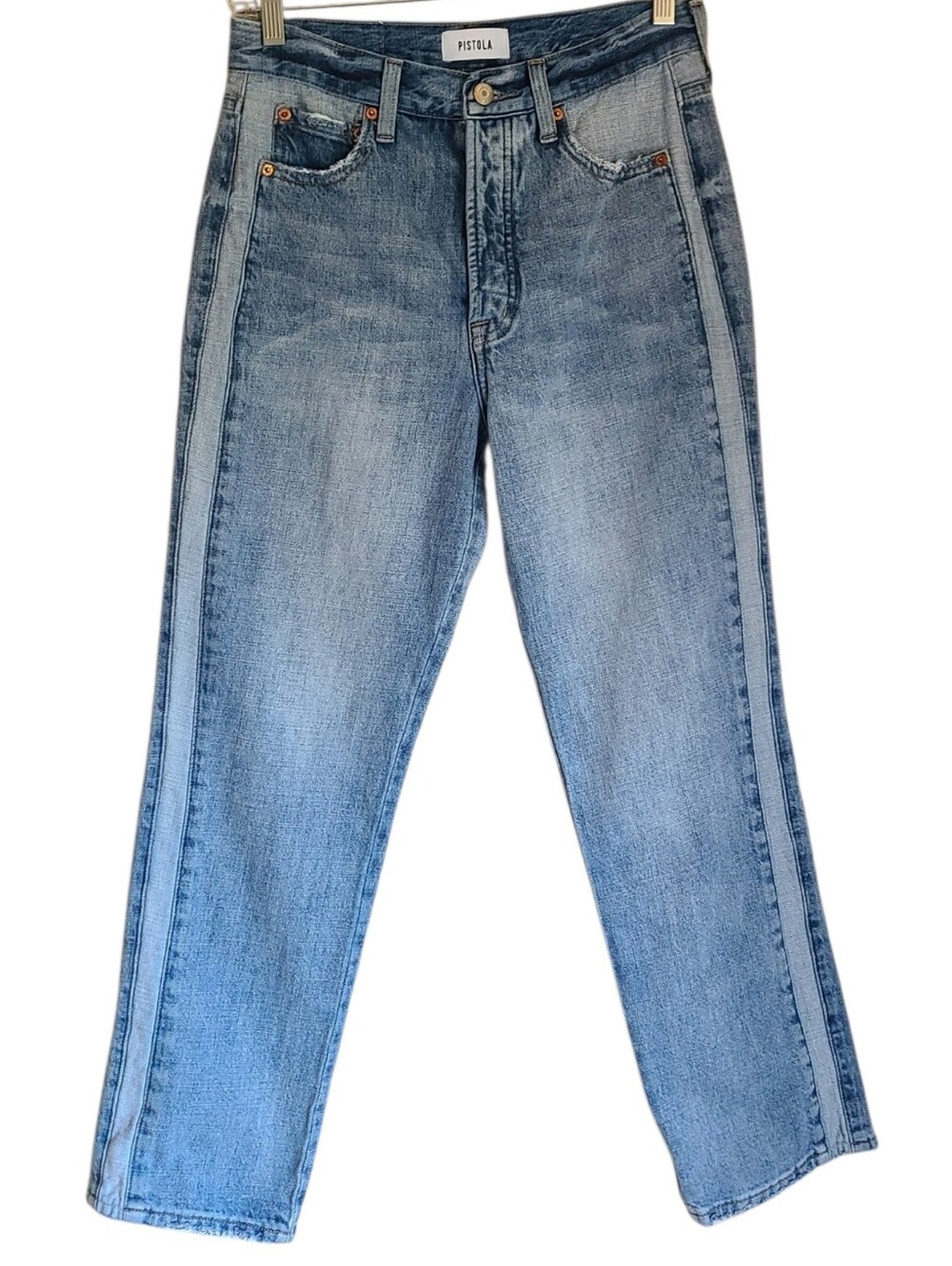 pistola cassie high-rise straight leg tuxedo stripe jeans size 26